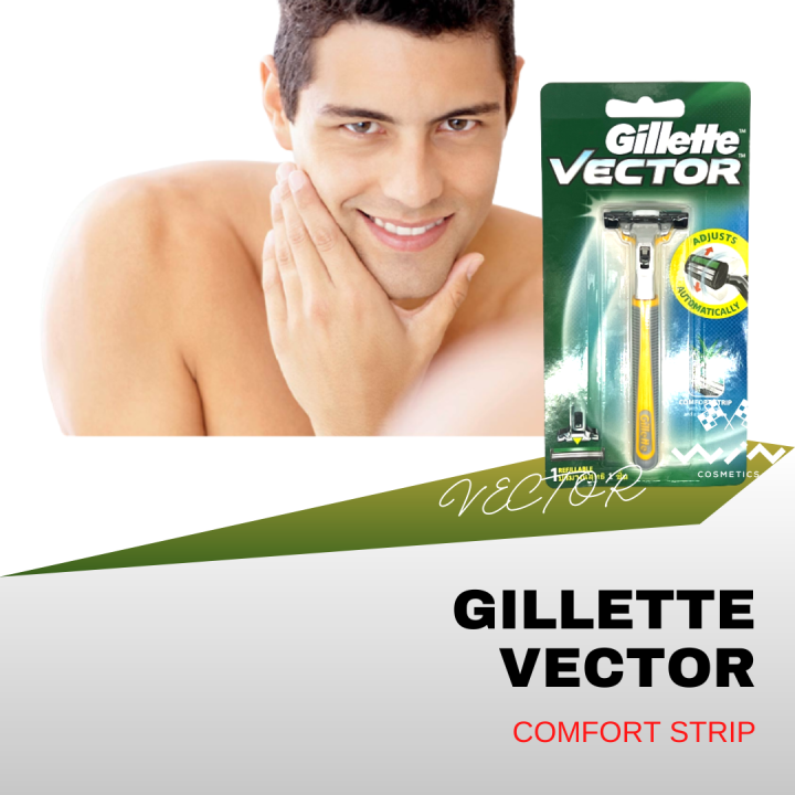 gillette-vector-ยิลเลตต์-เวคเตอร์-ด้ามมีดโกนพร้อมใบมีด