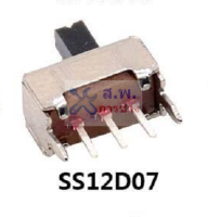 สวิทช์ เลื่อน Slide switch Toggle switch 3 ขา ขนาด 4.3x8.6mm #สวิทช์เลื่อน(3ขา,SS12D07) (1 ตัว)