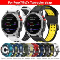 Unisex Breathable Silicone Strap 26mm Smart Accessories Waterproof Watch Strap For Garmin Enduro2 Strap Two-color Watchband