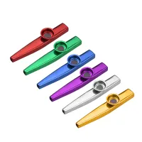 6ชิ้นอลูมิเนียมอัลลอยด์ Kazoo เครื่องดนตรีสำหรับเด็กผู้ใหญ่เริ่มต้น