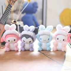 10cm Desenho Kawaii My Melody Kuromi Cinnamoroll Kt Cat Purin Dog Plush Toy  Anime Animais De Pelúcia Pingente Boneca - Escorrega o Preço