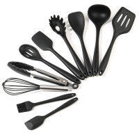 91012PCS Silicone Cooking Utensils Set Non-stick Spatula Shovel Wooden Handle Cooking Tools Set With Storage Box Kitchen Tools