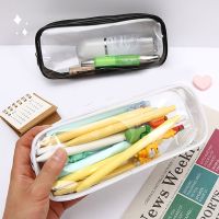 PVC Transparent Pencil Case Large Capacity Zipper Pencil Bag School Pen Storage Pouch School Stationery Womens Cosmetic Bag