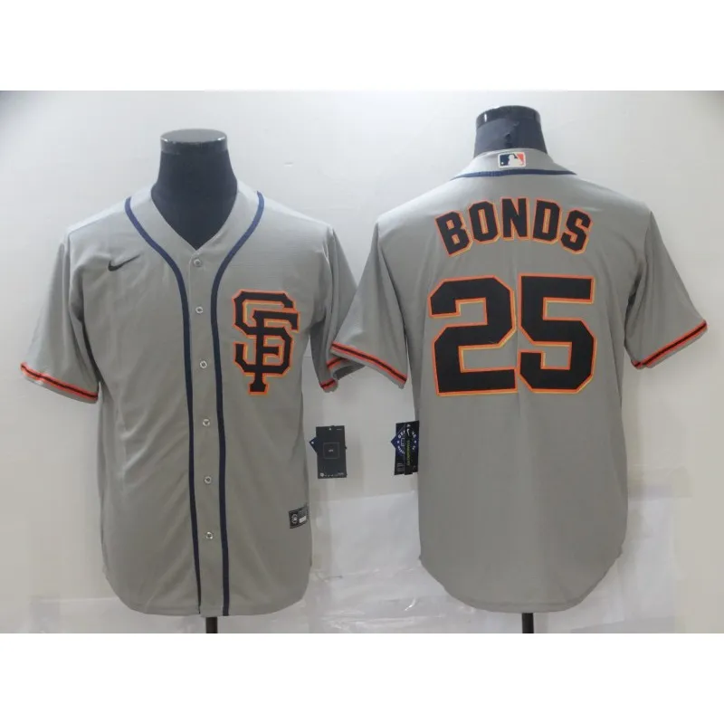 25 BARRY BONDS San Francisco Giants MLB OF Black/Orange Throwback Jersey