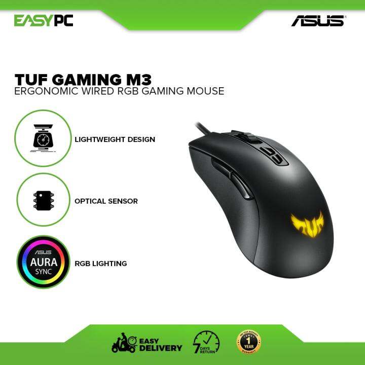 EasyPC Asus TUF Gaming M3 ergonomic wired RGB gaming mouse For Laptop