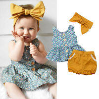 (Childrenhouse) เสื้อผ้าเด็กทารกแรกเกิดในช่วงฤดูร้อนเสื้อชุด + กางเกงชุด sunsuit 0-24M