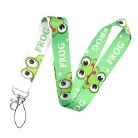 Funny Cartoon Frog Face Lanyards Keychain Animal Neck Straps DIY Hang Rope Tags ID Card Pass Gym USB Badge Holder Kids Jewelry