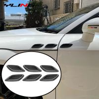 6Pcs Chrome Carbon 3D Car Side Fender Air Vent Hood Scoop Outlet Cover Decorative Modification For BMW For Audi For Honda For VW