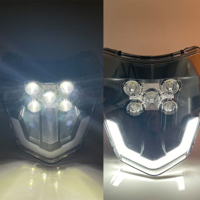Enduro ไฟหน้า Led ชิ้นส่วนรถจักรยานยนต์สำหรับ KTM EXC SX XCW 250 300 400วิบากไฟหน้าไส้ตะเกียงหลุมจักรยานอุปกรณ์ดัดแปลง