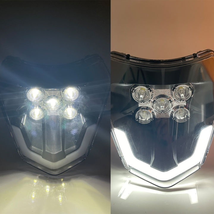 enduro-ไฟหน้า-led-ชิ้นส่วนรถจักรยานยนต์สำหรับ-ktm-exc-sx-xcw-250-300-400วิบากไฟหน้าไส้ตะเกียงหลุมจักรยานอุปกรณ์ดัดแปลง