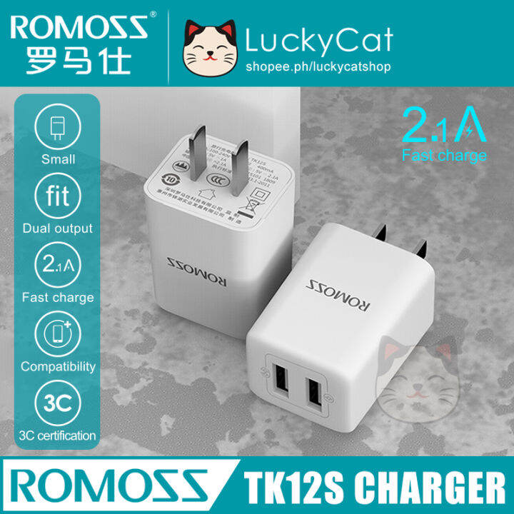 Original Romoss Tk S Travel Charger A Dual Port Fast Charge Lazada Ph