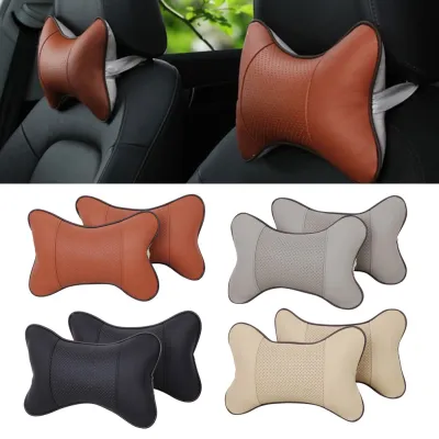 1Pcs Car Seat Head Neck Rest Leather Support Cushion Pad HeadRest Bone Pillow Relieve Fatigue For Various Car Seats