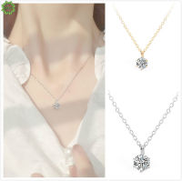 Qipin Korean Simple Silver Rose Gold Zircon Necklace Pendant for Women Wedding Jewlery Gifts