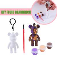 DIY Fluid Bearbrick Keychain Mini Bear Ornament Keychain Diy Paint Handmade Colored Bear For Kids S2W6