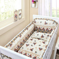 6PCS baby cot bedding cotton crib set Toddler Baby Bed Linens baby bed around бортики в кроватку (4bumper+sheet+pillow cover)