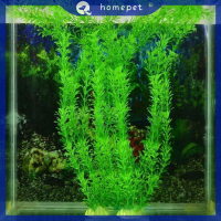 ? Homepet 12 "หญ้าน้ำยาวเทียมพืชพลาสติกเครื่องประดับตู้ปลาตกแต่ง