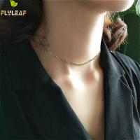 【Hot item】 100% 925เงินสเตอร์ลิงเครื่องประดับ Choker สร้อยคอโซ่สตรี Flyleaf เรียบง่าย Ins สร้อยคอแฟชั่นแบบสั้น Chokers