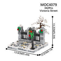 MOC4079 Creative City Victoria Street View ฉากอาคารบล็อก DIY ตกแต่งคริสต์มาสประกอบอิฐของเล่นเด็ก Xmas Gift