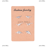 pime MALL 3คู่/เซ็ตต่างหูสตั๊ดสัตว์ไดโนเสาร์โลหะ STUD Wedding Jewelry ต่างหู