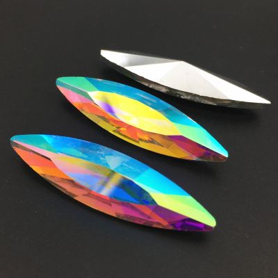 【CW】 10x35mm 13x48mm Big Navette Rhinestone Pointback Marquise Glass Stone Aluminum Pointed back Plated Colors