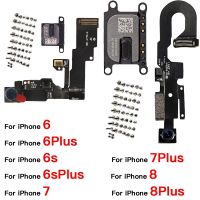 กล้องหน้า Flex สําหรับ iPhone 6 6P 6S 7 7Plus 8 Plus พร้อมลําโพงหูและสกรูด้านในครบชุดซ่อม