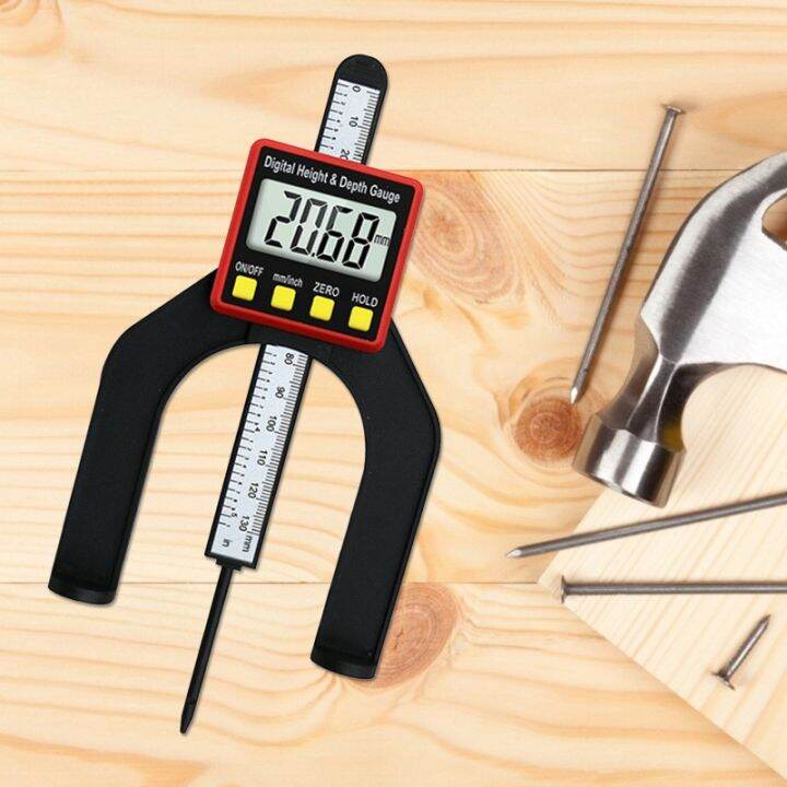 Digital Precision Height Aperture Depth Gauge Ruler with Feet