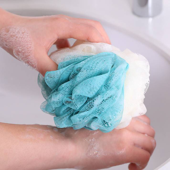 ใยฟองน้ำขัดตัว-สีทูโทน-มีสองสีในอันเดียว-ใยฟองน้ำอาบน้ำ-จัดส่งคละสี-ที่ขัดตัว-อุปกรณ์อาบน้ำ