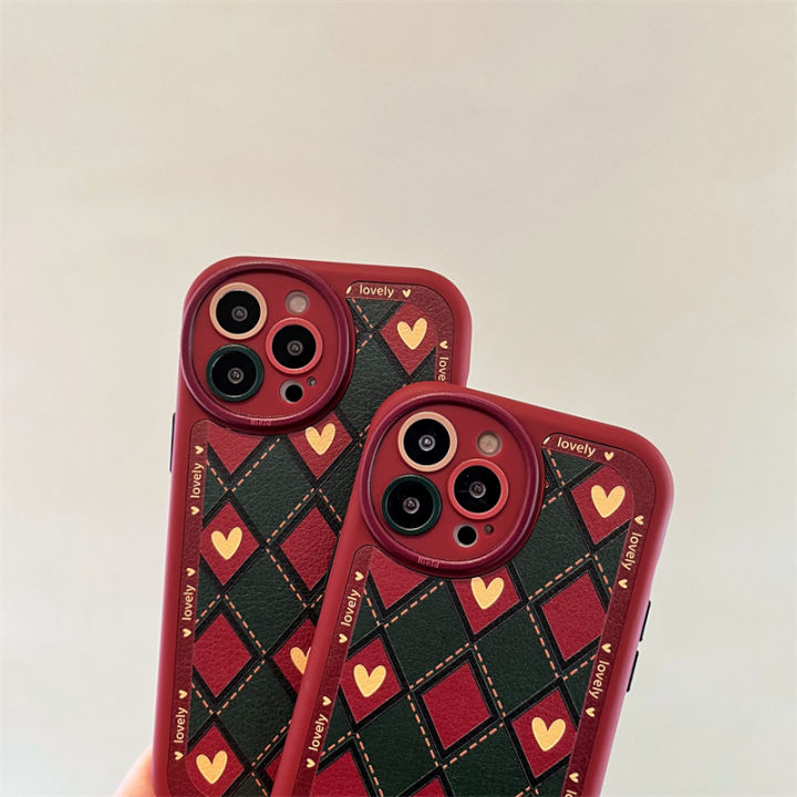 เคสโทรศัพท์-vintage-linger-love-heart-สำหรับ-iphone14-ซองใส่ซิลิโคนสีแดงสำหรับ-iphone12promax-เคสหนังพรีเมี่ยมสำหรับ-iphone13-เคสโทรศัพท์แฟชั่นเกาหลีสำหรับ-iphone11