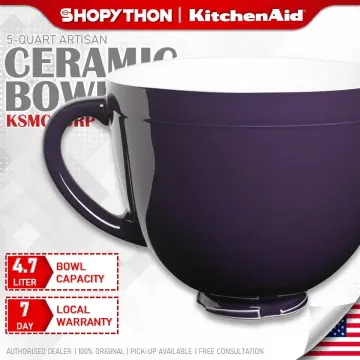 KitchenAid KSMCB5RP Ceramic Mixing Bowl for 5 qt KitchenAid Stand Mixers,  Royal Purple