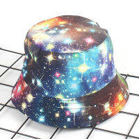 [hot]New space stars Bucket Hat Unisex Hiphop Caps Men Autumn Cotton Galaxy Reversible Bucket Caps