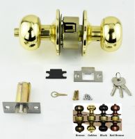 Ball Style Knob Door Lock Privacy Bed and Bath Lockset Entry (Door Thickness 35-50mm) Black Bronze Golden