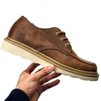 CAT Mens Goodyear Low Top Outdoor Workwear รองเท้า Retro น้ำมันขี้ผึ้งหนังรองเท้าลำลองกันน้ำ Ultra LIGHT รองเท้าฤดูใบไม้ร่วง