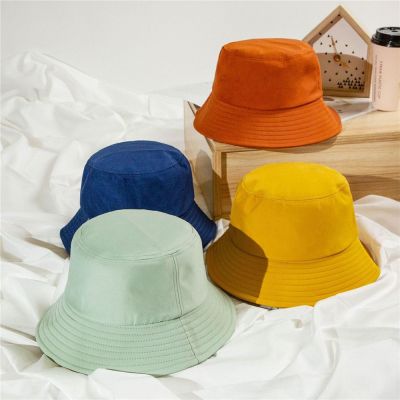 [hot]Children Bucket Hat Kids Solid Color Anti-UV Beach Sun Hat Summer Sunscreen Panama Hat Outdoor Fisherman Cap For Boys Girls