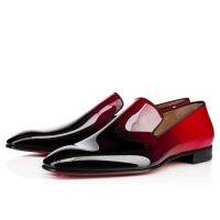 CH.KWOK Red Bottoms Dandelion Flats Black Suede Patent Leather Gradient Quality Chaussure Femme Mens Dress Loafers Shoes