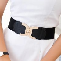 OGENIZ เรียบหรู กางเกงยีนส์ ยางยืด สำหรับสาวๆ หัวเข็มขัดโลหะ Waistbands ผู้หญิง เข็มขัดเกาหลี ตกแต่งชุด ตัวอักษร C