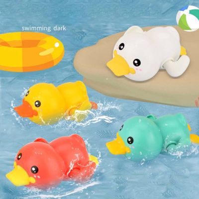 ANGCHI Kids Summer Clockwork Swimming Game Baby Gifts Water floating Funny Duck Bathing Shower Toys Bathtub Toys Rowing Toys