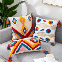 New Style Pillowcase Indian Style Cushion Nordic Moroccan Hand-embroidered Tufted Geometric Tassel Pillowcase