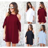 Womens Off Shoulder Mini Dress Plus Size Chiffon Baggy Tee Shirts Blouse Tops