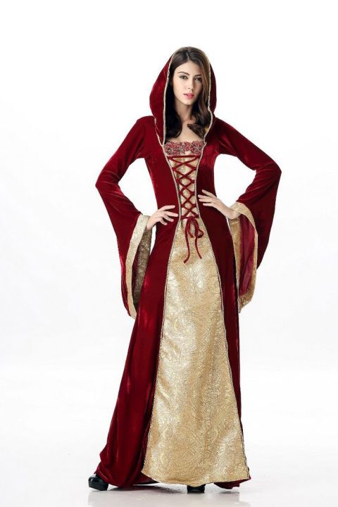 ชุดฮาโลวีนสำหรับผู้หญิง-ราชินีย้อนยุคของพระราชวังยุคกลางในยุโรป-cos-เครื่องแต่งกายสำหรับงานปาร์ตี้