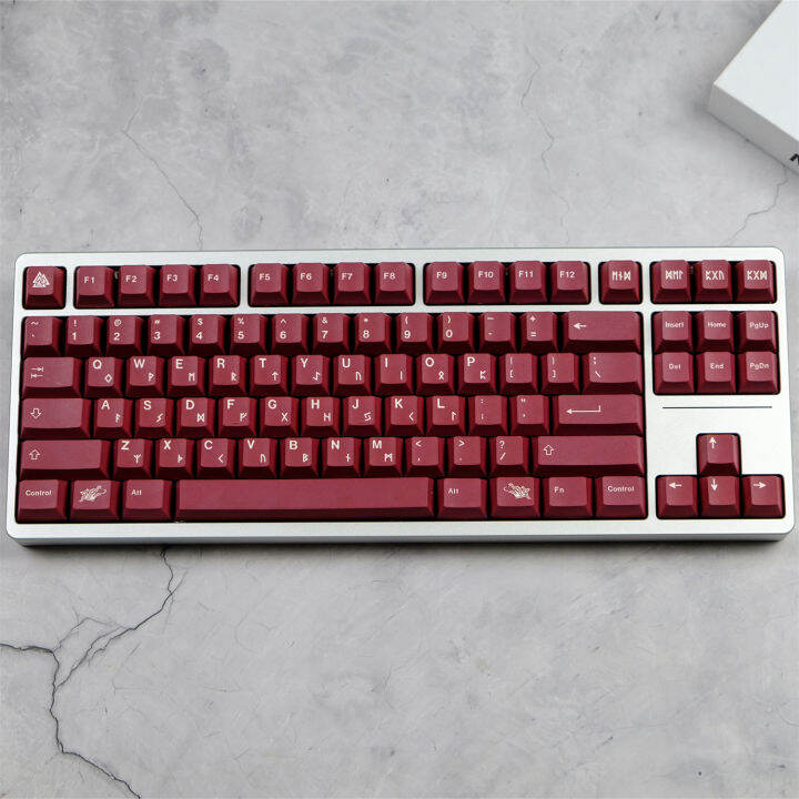 129คีย์ชุด-gmk-blot-สีแดงข้อความเหมือนกับ-pbt-ย้อมระเหิด-lightproof-หมวกที่สำคัญเชอร์รี่รายละเอียดปุ่มกดสำหรับ-mx-สวิทช์แป้นพิมพ์