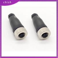 CHIZH 2Pcs 4พิน ขั้วต่อตัวเมีย 12mm ครับ M12 ขั้วต่อเซ็นเซอร์ เซ็นเซอร์แบบไร้สาย อะแดปเตอร์ชนิดตรง อุปกรณ์สำหรับอุตสาหกรรม