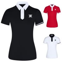 New Style Golf Ladies Top Short-Sleeved t-Shirt Quick-Drying Breathable Summer Stand-Up Collar Jersey Outdoor Casual Versatile