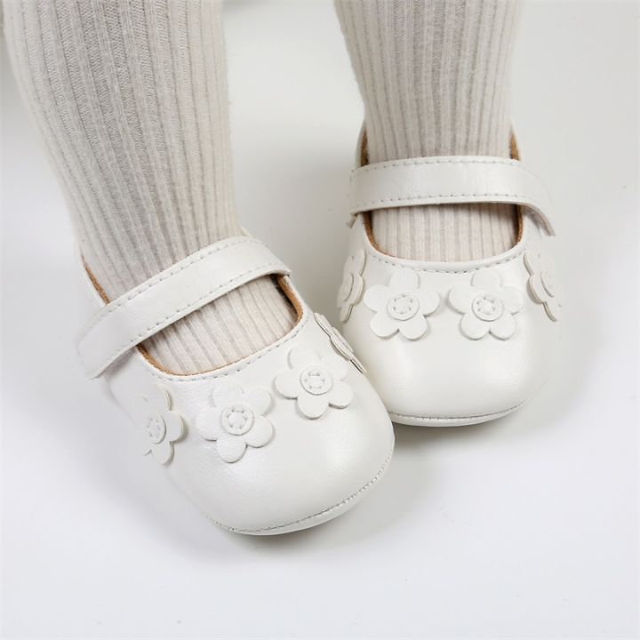 รองเท้าเด็กหญิงดอกไม้สำหรับรองเท้าชุดเดรสเจ้าหญิงรองเท้าส้นเตี้ย-mary-jane-น้ำหนักเบามีพื้นรองเท้ายางกันลื่น