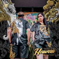 YAKZA hawaii 008 SET เสื้อ+กางเกง เสื้อเชิ้ต เสื้อฮาวาย กางเกงขาสั้น ทรงตรง แห้งไว ไม่ร้อน