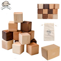 1ชุดประณีตไม้ Cube บล็อกสำหรับเด็กสไตล์นอร์ดิกของเล่นเด็กซ้อนเกม Montessori ของเล่นเพื่อการศึกษาทารกแรกเกิด Gifts