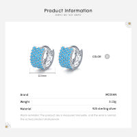 Modian 2021 New Vintage Turquoise Elegant Earring Real 925 Sterling Silver Luxury Charm Hoop Earrings For Women Wedding Jewelry