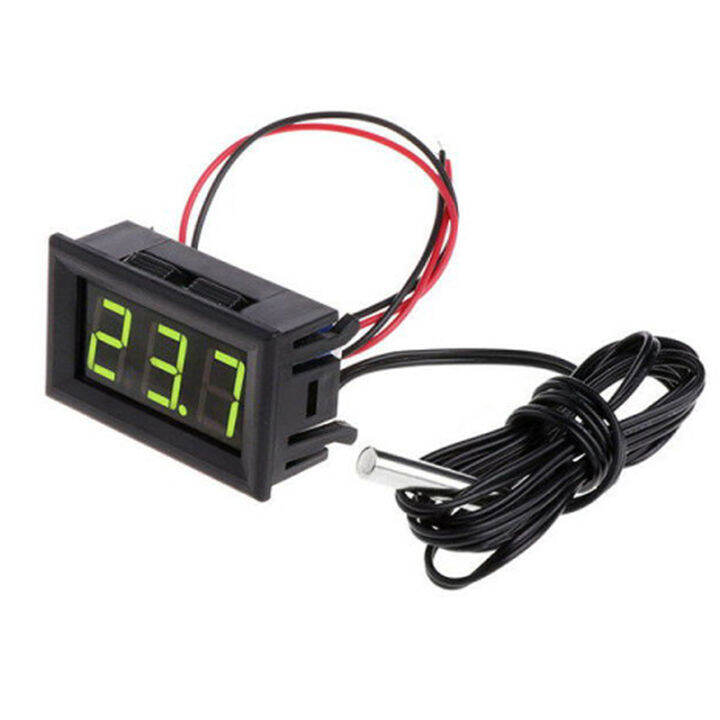 QIFEI 12V Green Digital Temperature Meter -50