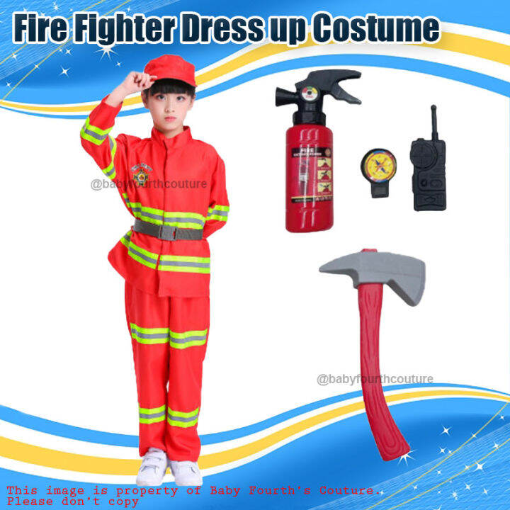 Baby Fourth Couture Dress Up Fire Fighter Costume for Kids | Lazada PH