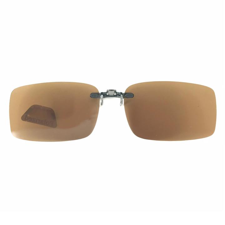 ของแท้-clip-on-lens-polarized-เลนส์กันแดด-แว่นตากันแดด-dark-brown-x3ชิ้น