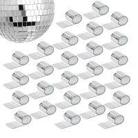 26 PCS Mirror Mosaic Tiles Small Square Mirror Mirror Tiles Sticker for DIY Craft Silver